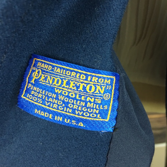 Pendleton Wool Navy Blue Blazer Fall Autumn Winter - Picture 2 of 4